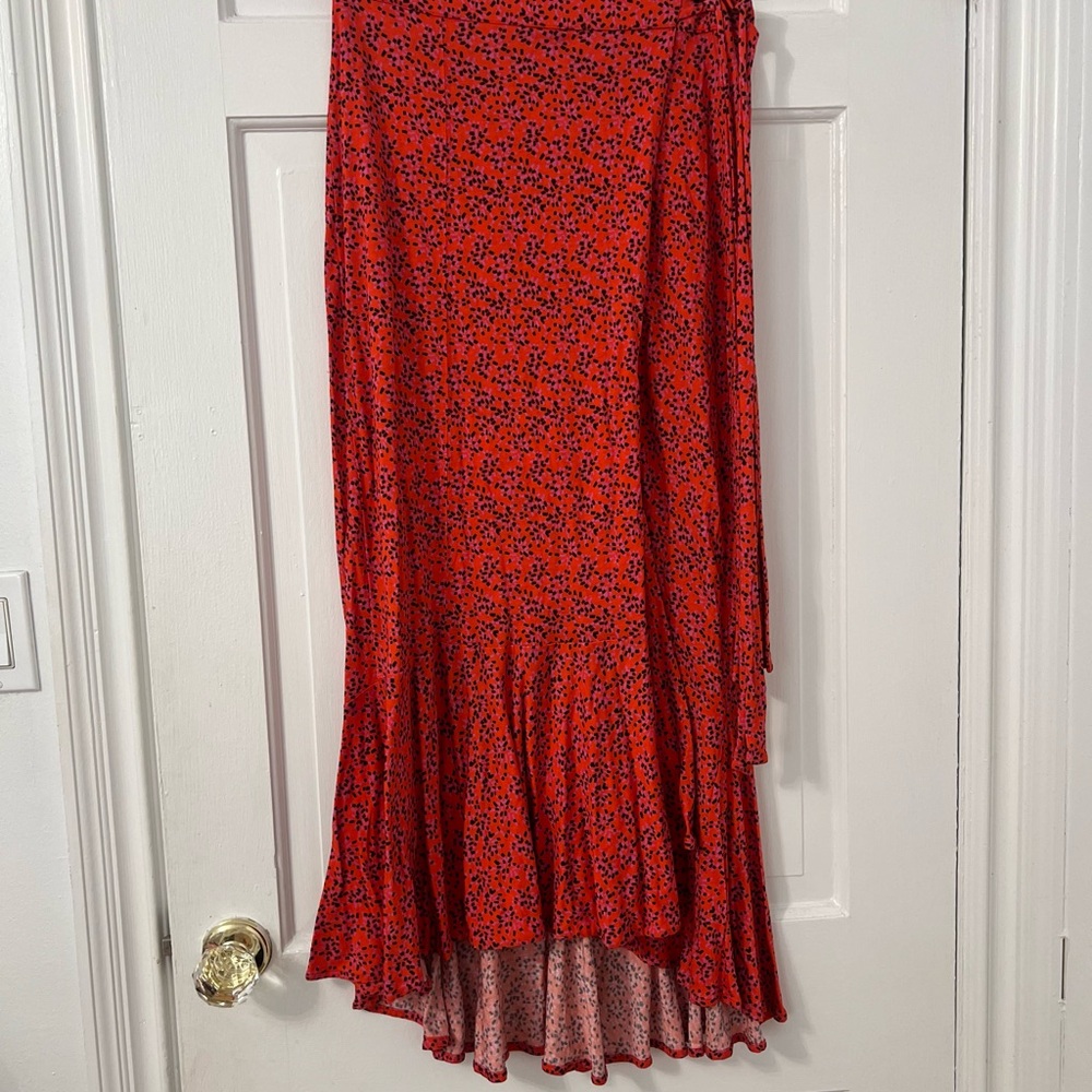Women’s whistle red wrap skirt
